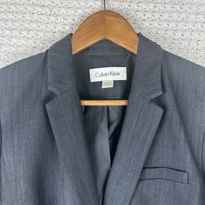 Calvin Klein Womens Gray Tailored Blazer Size 4 Career Office Jacket